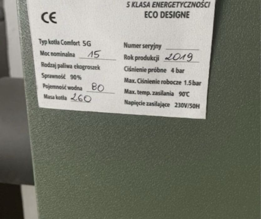 Piec na pellet ekogroszek drewno z podajnikiem