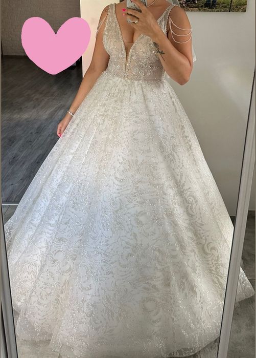 Suknia ślubna Anny Sposa brokatowa HEFI