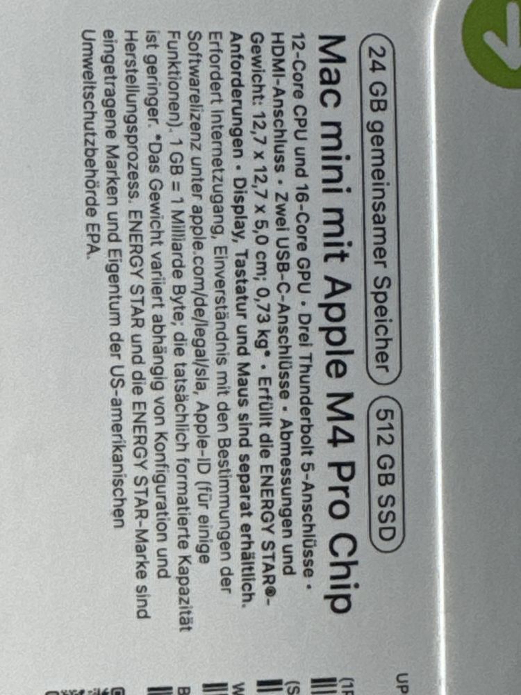 Mac mini M4 pro 24/512gb