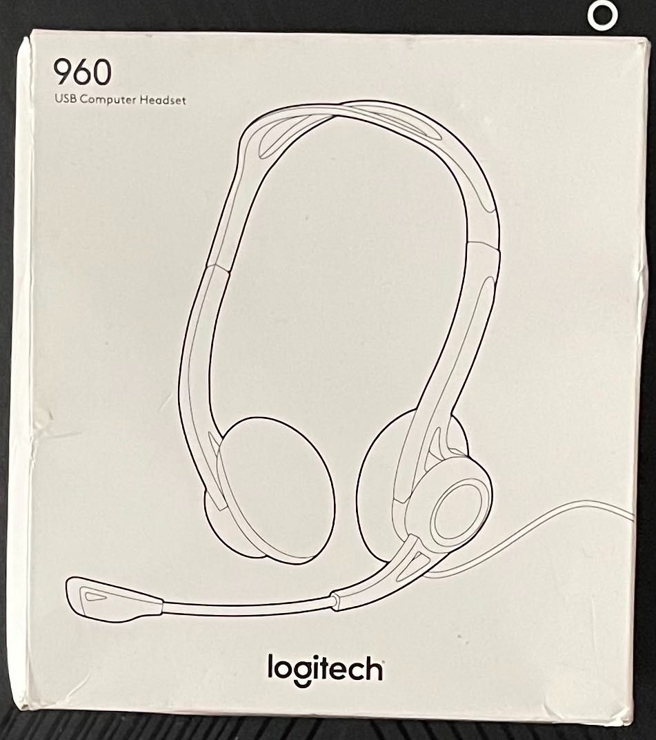 Słuchawki Logitech 960 mikrofon czarne black nowe