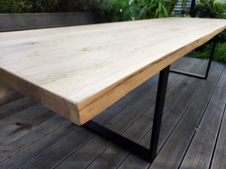 Piękny DĘBOWY STÓŁ, metalowe nogi, olejowosk, loft, przecena z 5 tys.