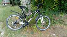 czarny rower oryginalny MBike, koła 24,  sportowy, amortyzatory