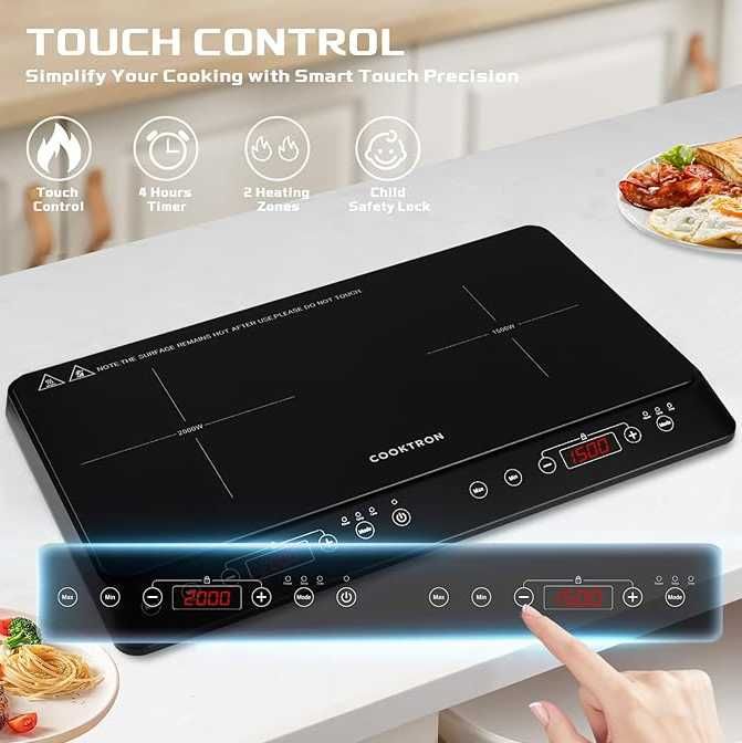 Cooktron płyta indukcyjna, 2 płyty, sterowanie dotykowe