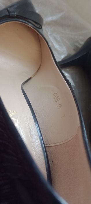 Czółenka skóra naturalna - Sagan granatowe 39