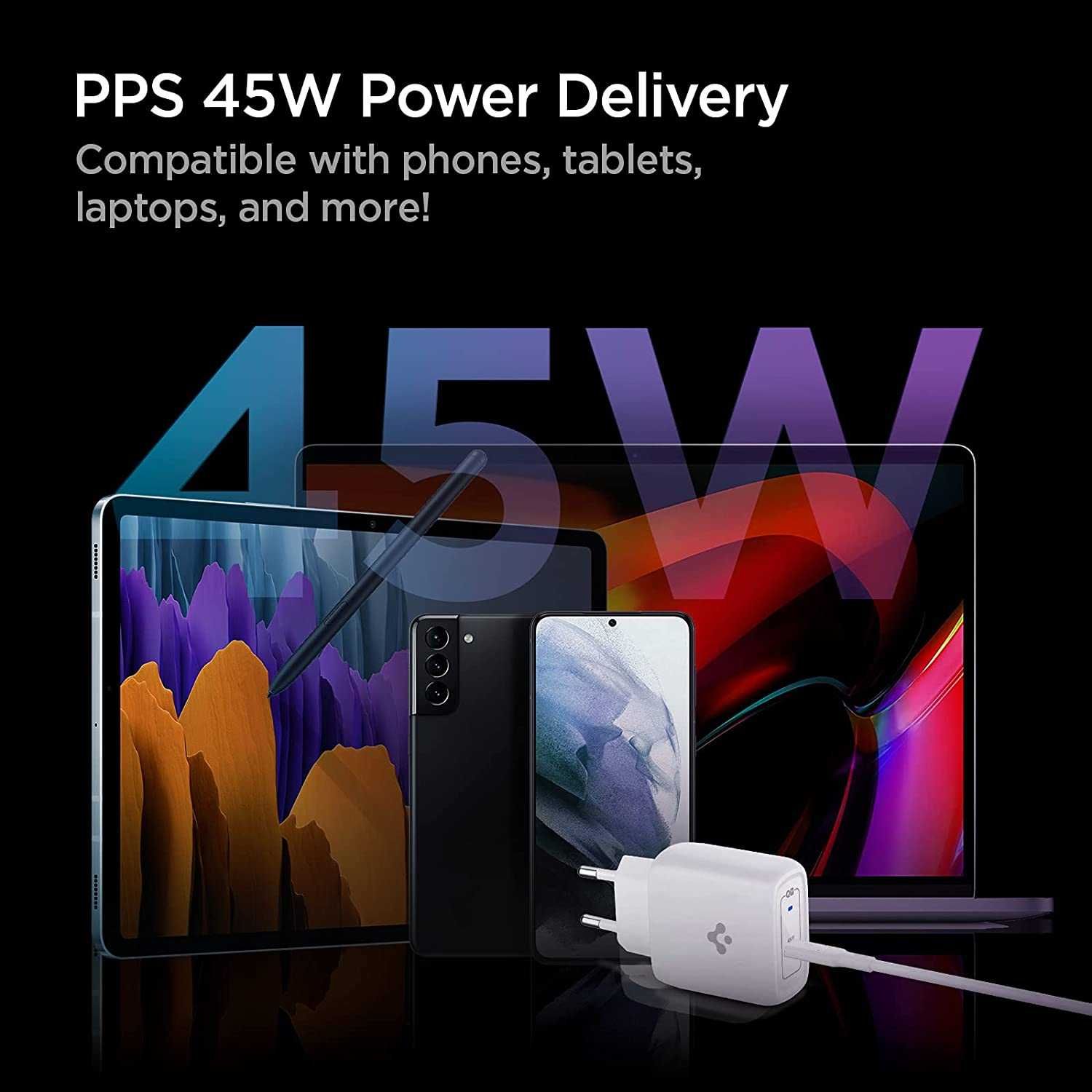 Зарядка для iPhone USB Type С ArcStation Pro Зарядка Spigen 45 W