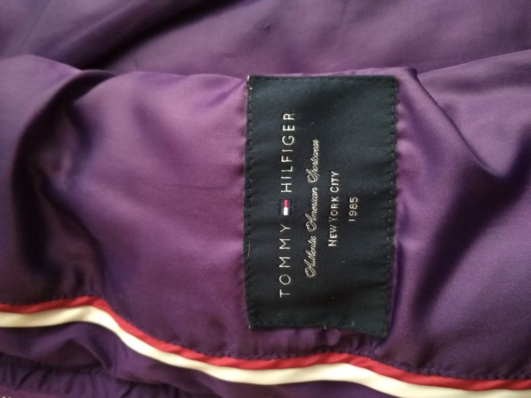 Tommy Hilfiger puchowa fioletowa kamizelka M