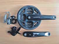 Korba, manetka i przednia przerzutka Shimano Altus ZESTAW