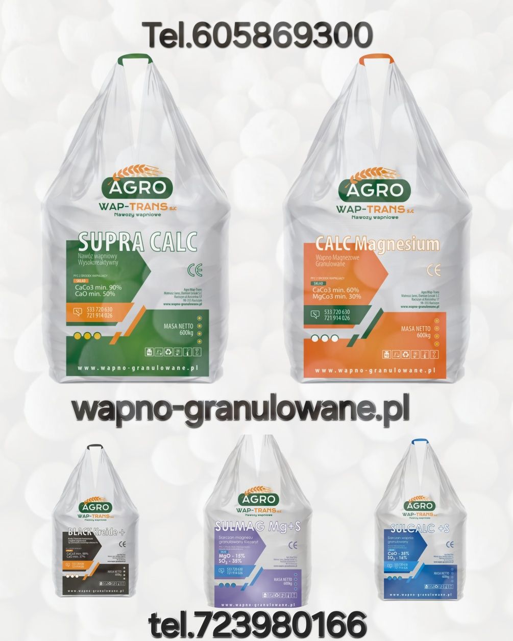 Wapno granulowane Nawoz WE srodek wapnujacy