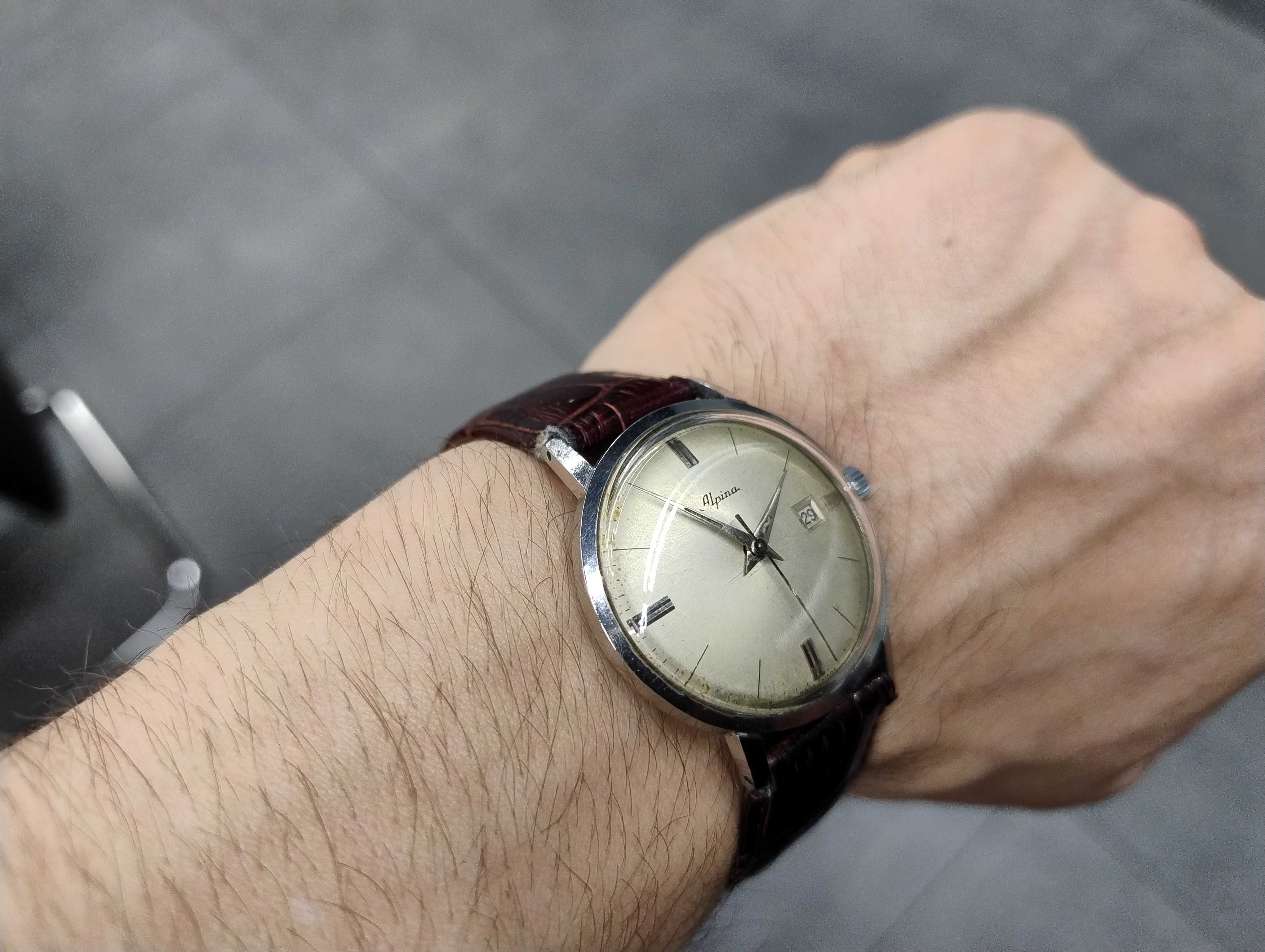 Przepiękny Zegarek Alpina Mechaniczny !! swiss Super Stan ! Vintage