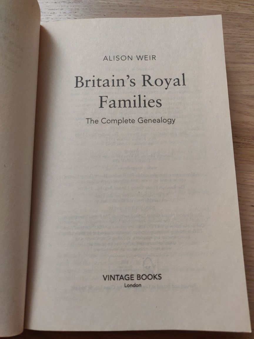 "Britain's Royal Families. The complete genealogy" Alison Weir