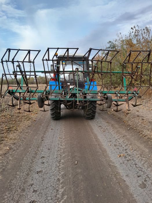 Культиватор 4м навісний з боронами.