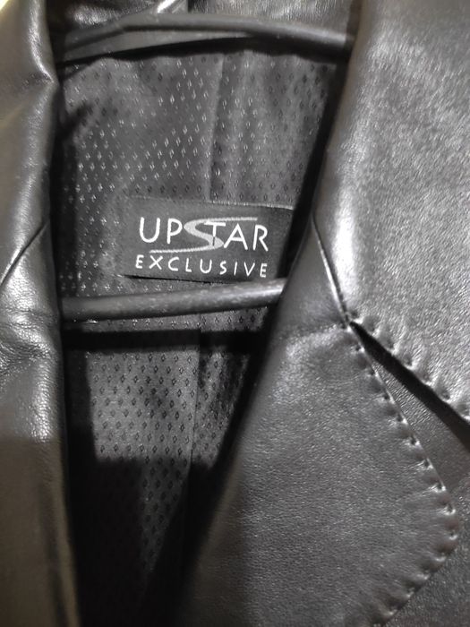 Пиджак кожаный чёрный новый