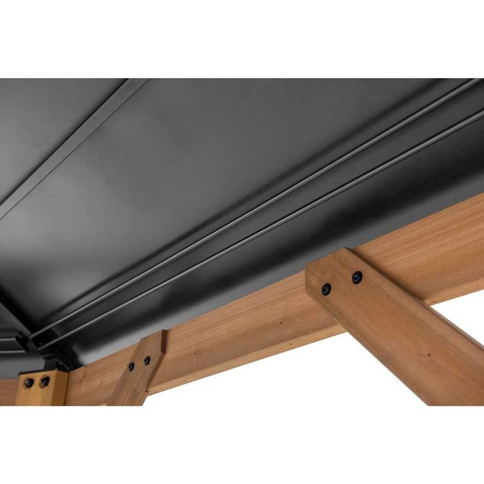 Altana drewniana 4x4 m ogrodowa, pawilon antracytowa okrągła