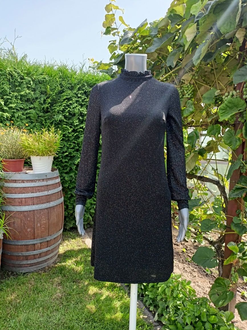 Sukienka Orsay XS czarna błyszcząca