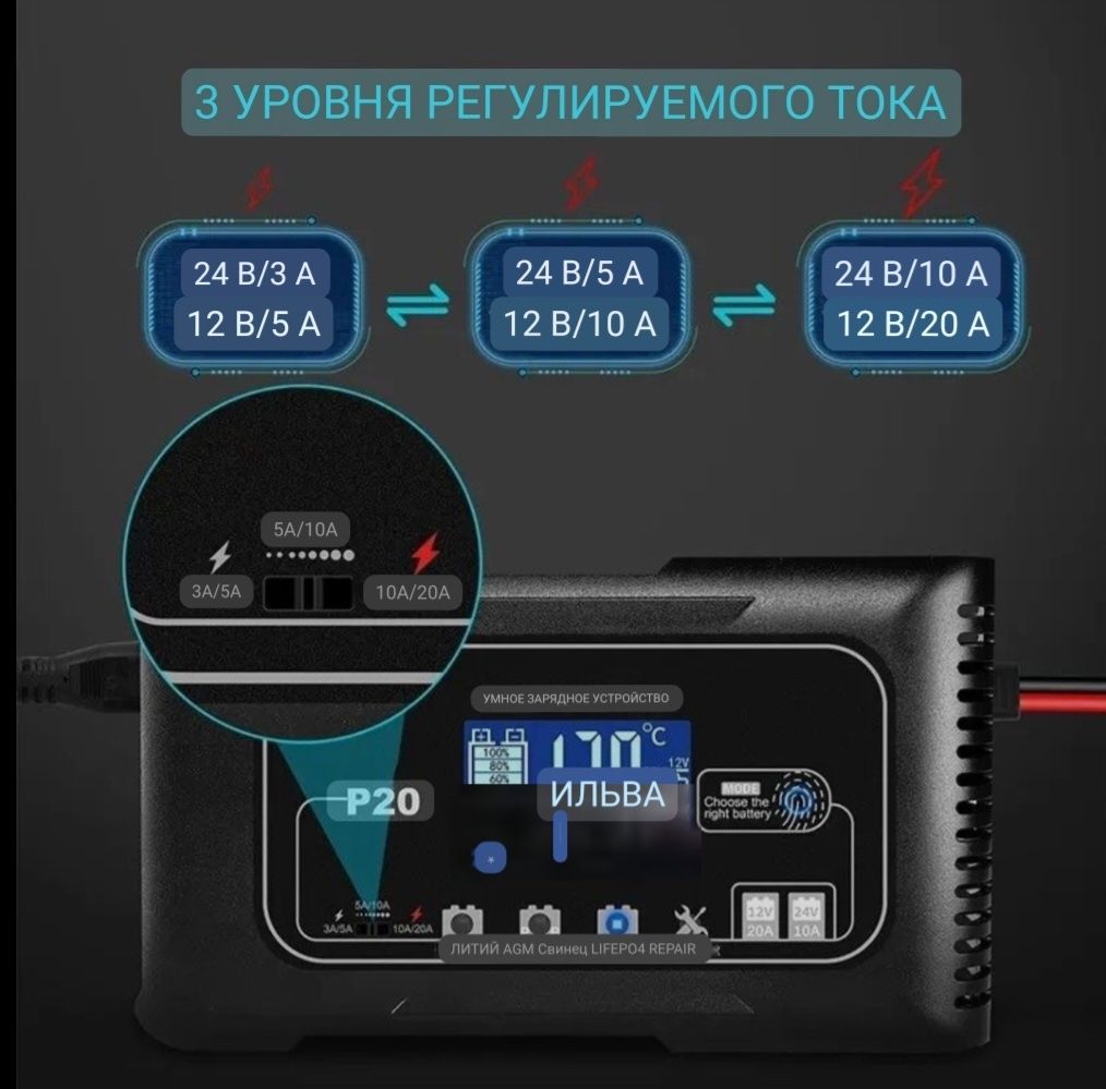 Зарядка для аккумуляторів 12V10A-24V5A, HTRC P20