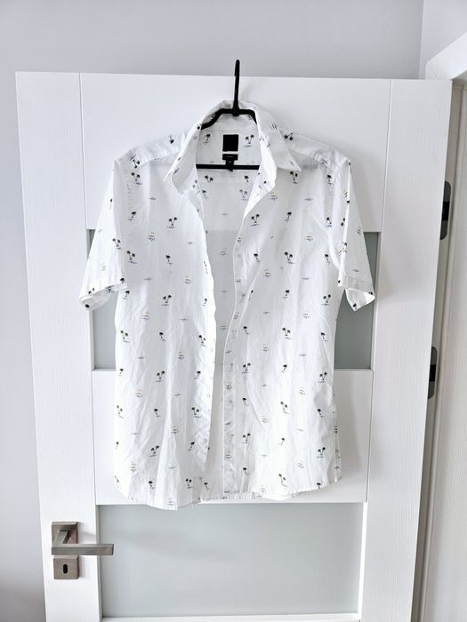Biała koszula s 36 H&M koszula w palmy s