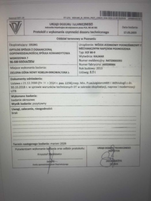 wózek widłowy czołowy KALMAR ECF 80-9