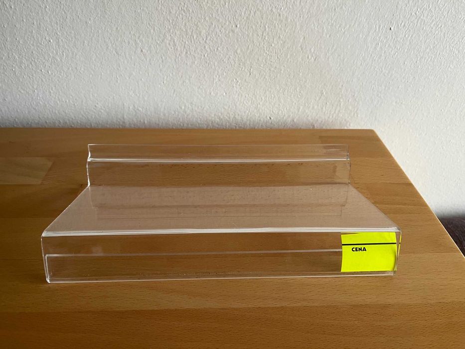 Półka półeczka z plexi 25 x 10 do paneli sklepowych zestaw 15 sztuk