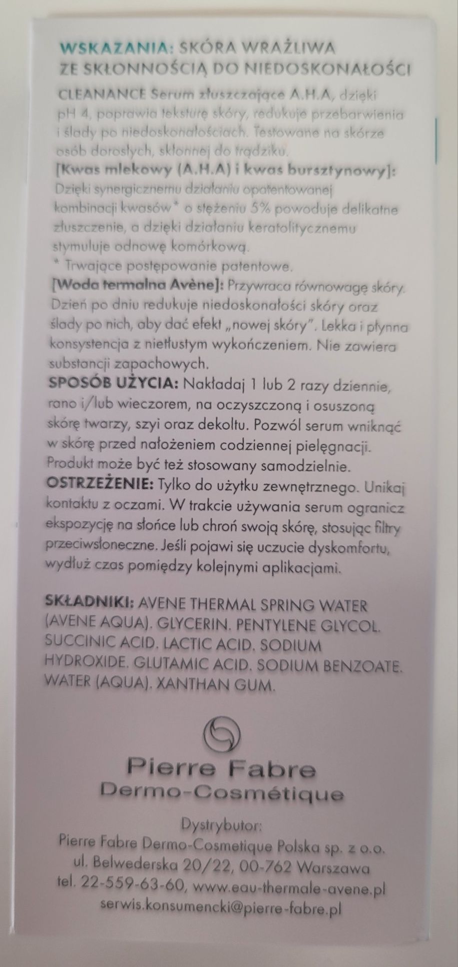 Avene Cleanance serum złuszczające A.H.A.