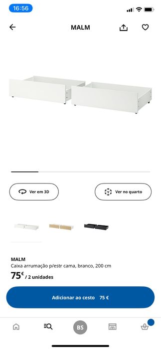 4 Gavetas cama MALM IKEA