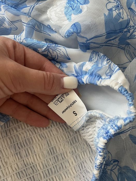 Топ Короткий З Рукавами Жіночий Розмір XS/S Блакитний