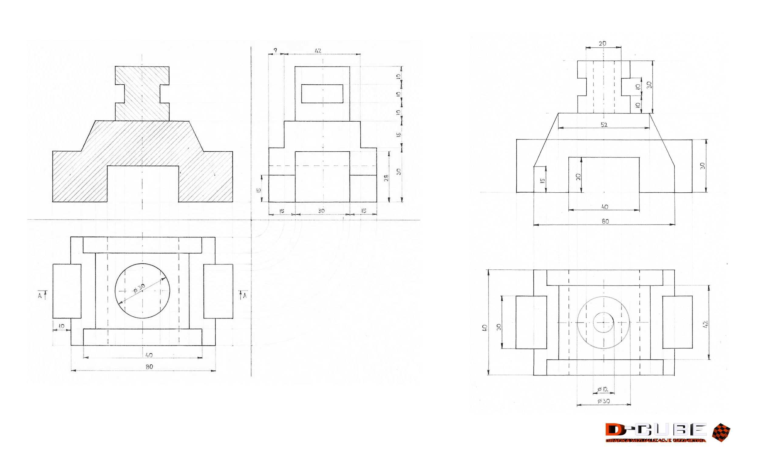 GEOMETRIA WYKREŚLNA - korepetycje, wykonywanie rysunków