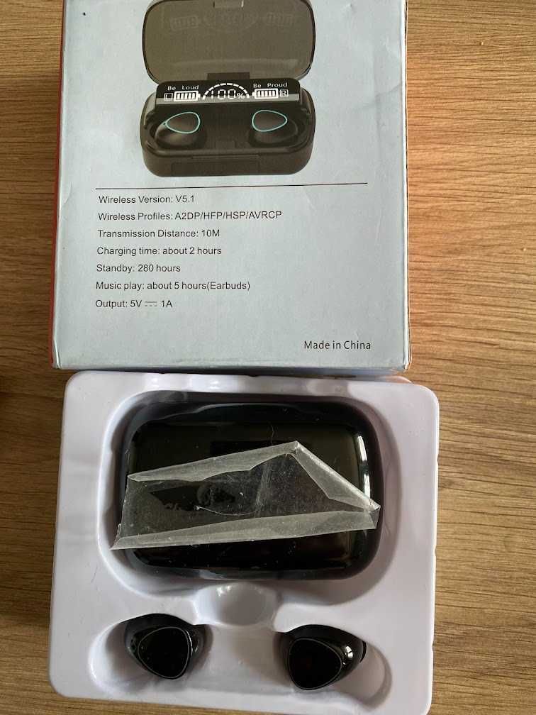 Słuchawki bezprzewodowe Bluetooth z wyświetlaczem + powerbank