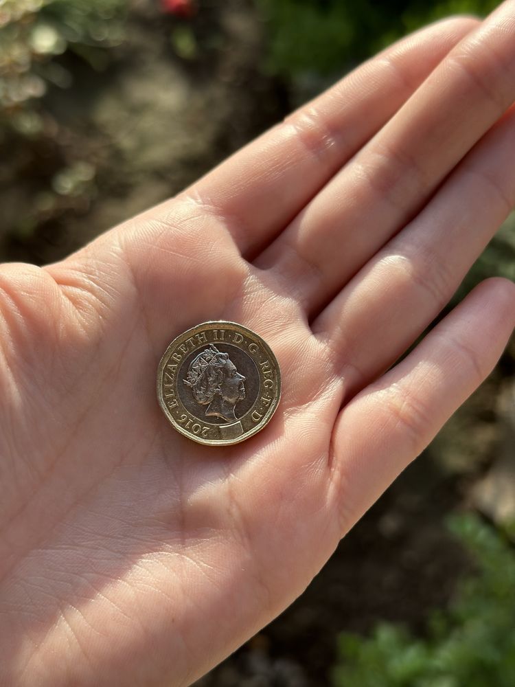 Англо-Британська монета в 1фунт. Рідка 2016 року Королева Елизавета 2