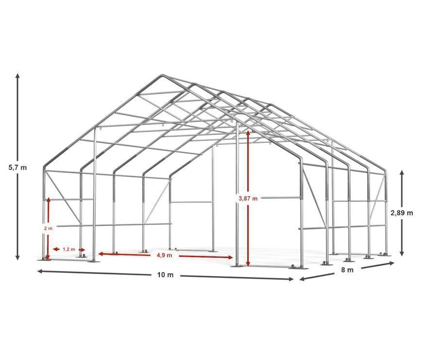 Hala Magazynowa Namiot Przemysłowy Namiot Całoroczny 10x8x3m DAS