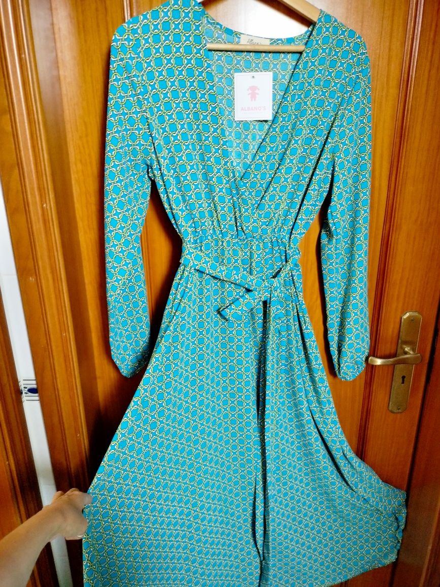 Vestido comprido com padrão