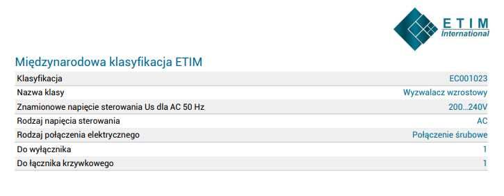 ETI Wyzwalacz Wzrostowy DA2 125 - 1000 AF AC200-240V - 60 %