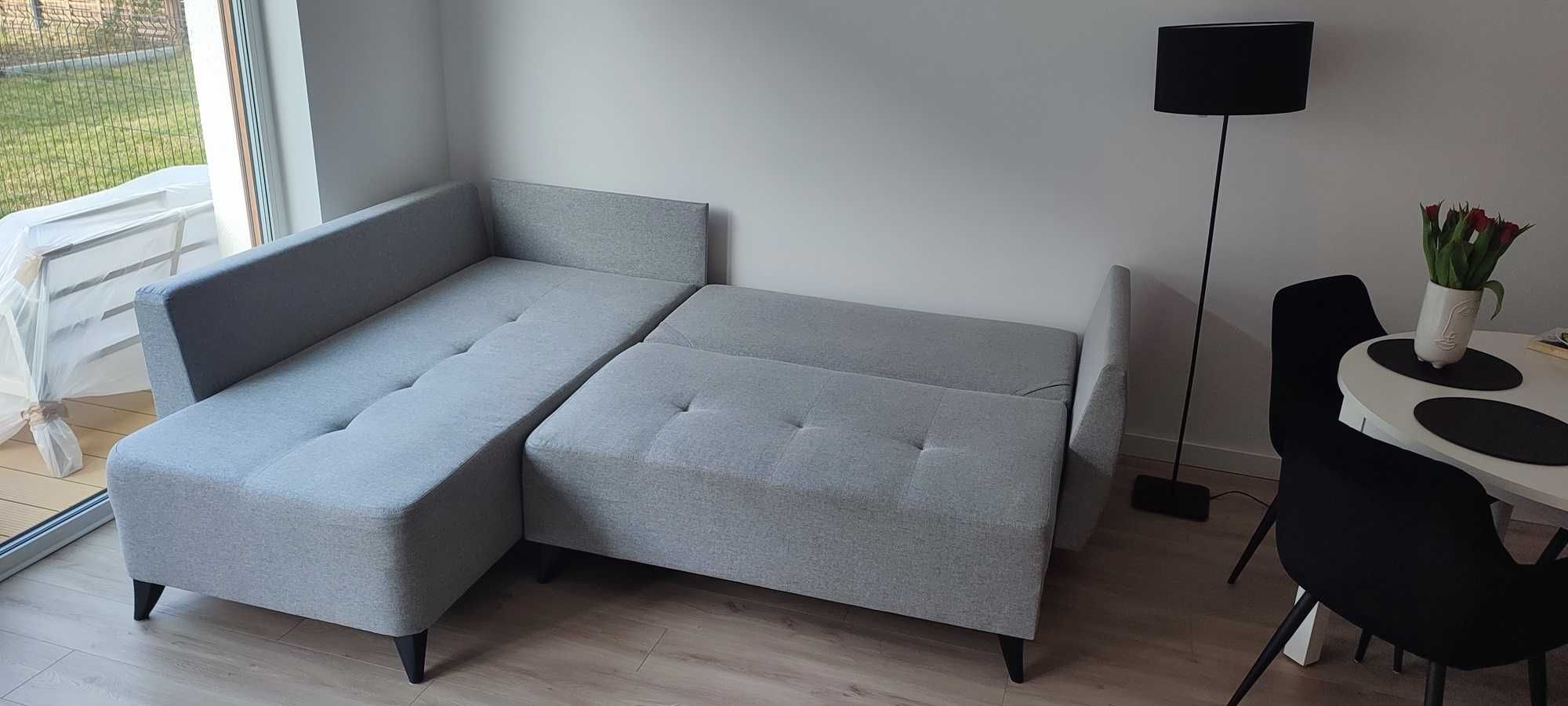 Narożnik rozkładany szary FELIX - funkcja spania, gwarancja