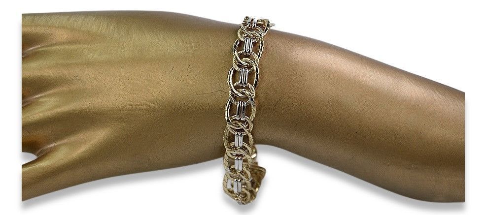 Złota bransoletka 14k 585 włoska żółte białe złoto cfb008yw Warszawa
