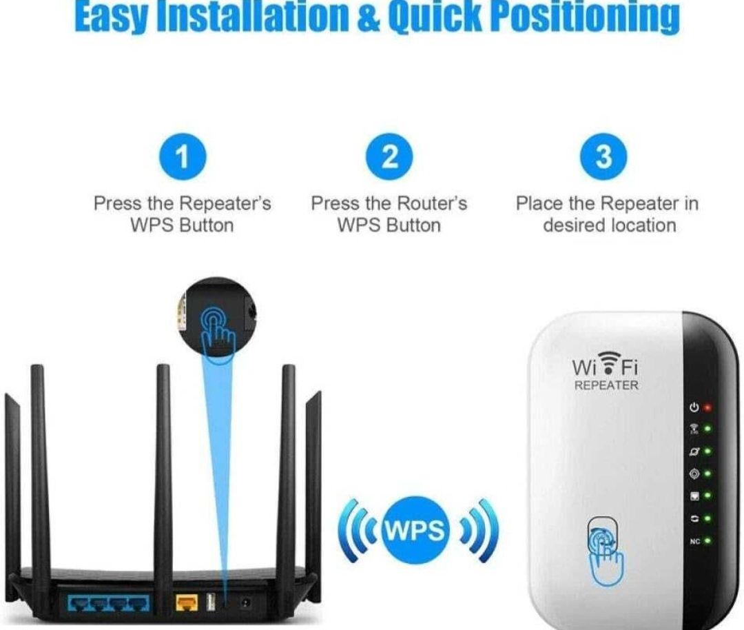 Wzmacniacz wifi repeater 300m wps lan