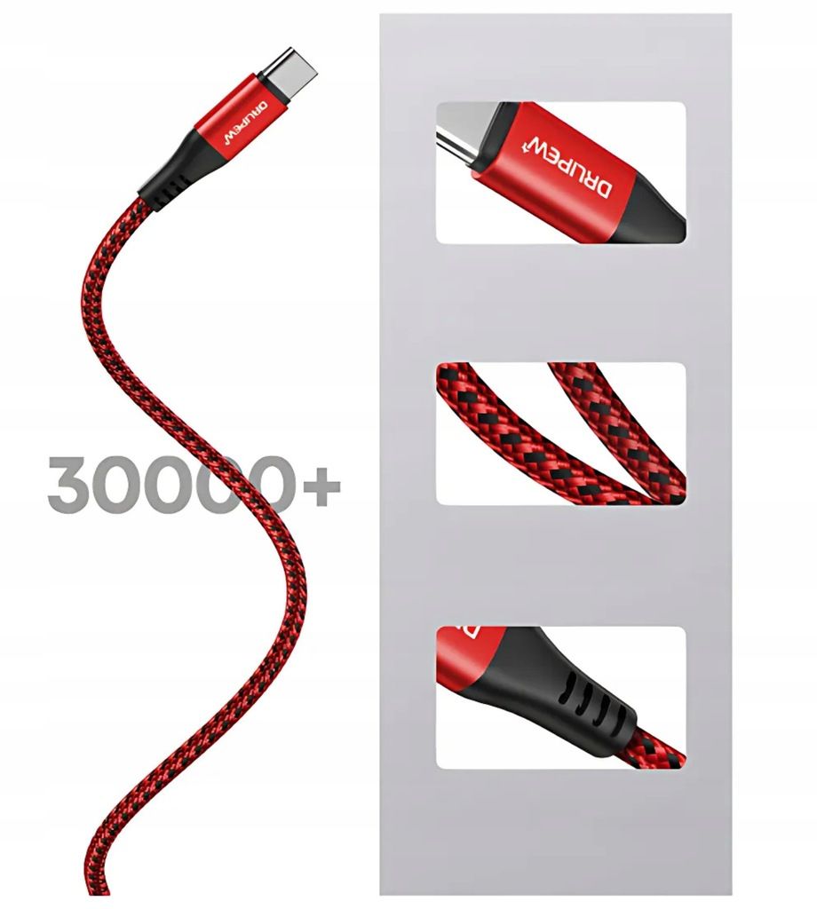 3x Kabel USB do USB-C Zestaw Trzech Sztuk 2m