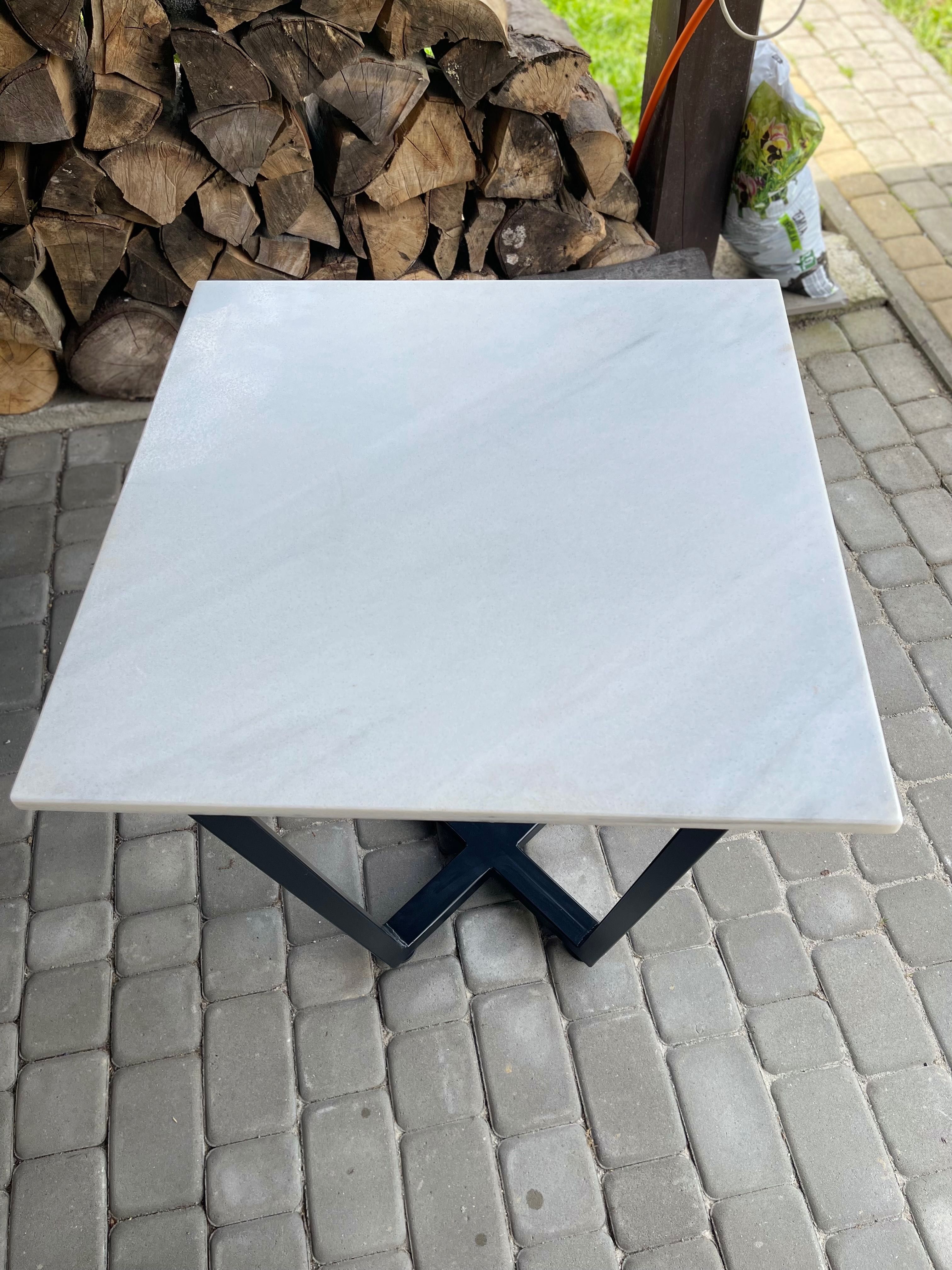 Stolik kawowy blat marmur 60x60cm