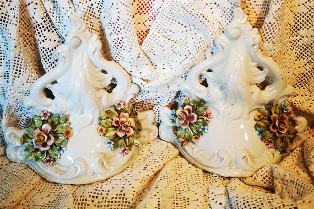 Porcelana V. Bossano Itália 2 Peanhas/Mísula antiguidade