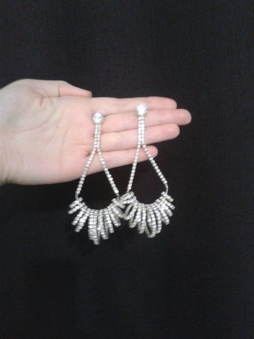 Серьги Swarovski,Шикарные сережки Сваровски,Эксклюзив,Длинные