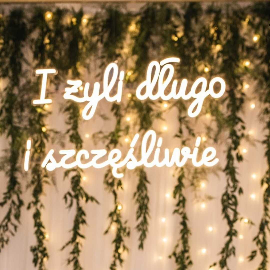 I żyli długo i szczęśliwie neon ledon napis led