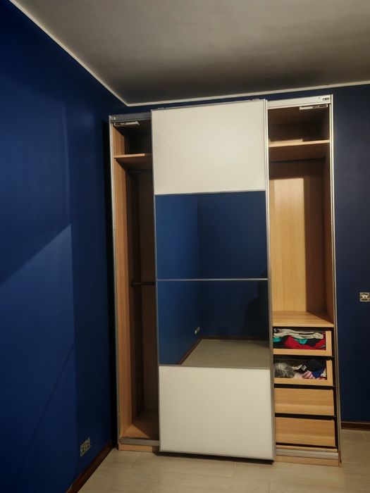 Szafa PAX biała z lustrem 150x58x236