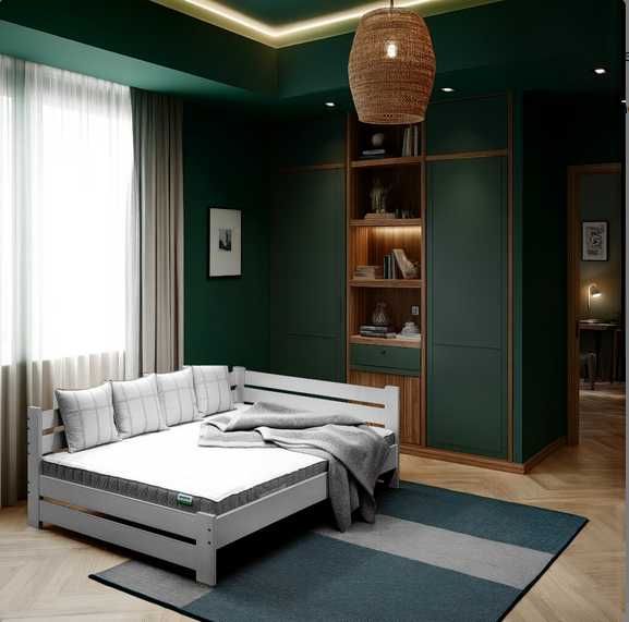 łóżko drewniane mega solidne z oparciem REVEL 140x200