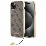 Etui Guess 4g Charms Collection do iPhone 15 Plus - brązowe