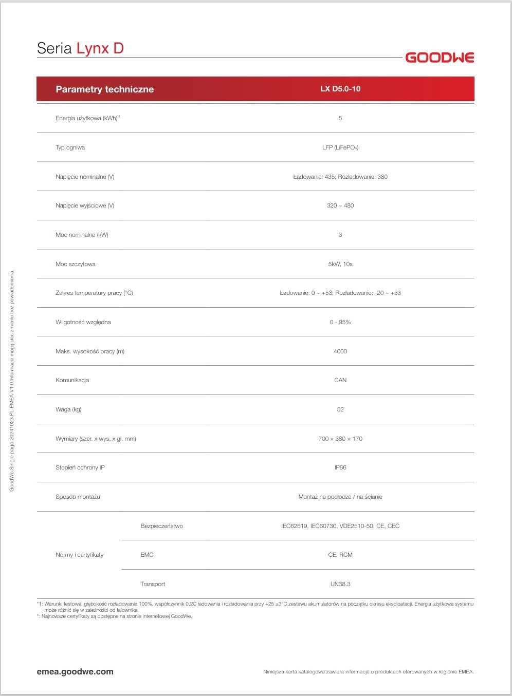 Magazyn Energii GoodWe Lynx Home D LX D5.0-10 5kWh