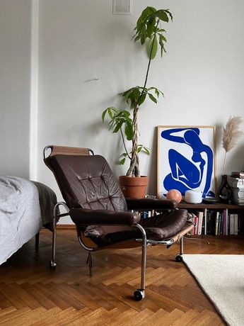 modernistyczny fotel na kółkach / mid century Marcel Breuer vintage