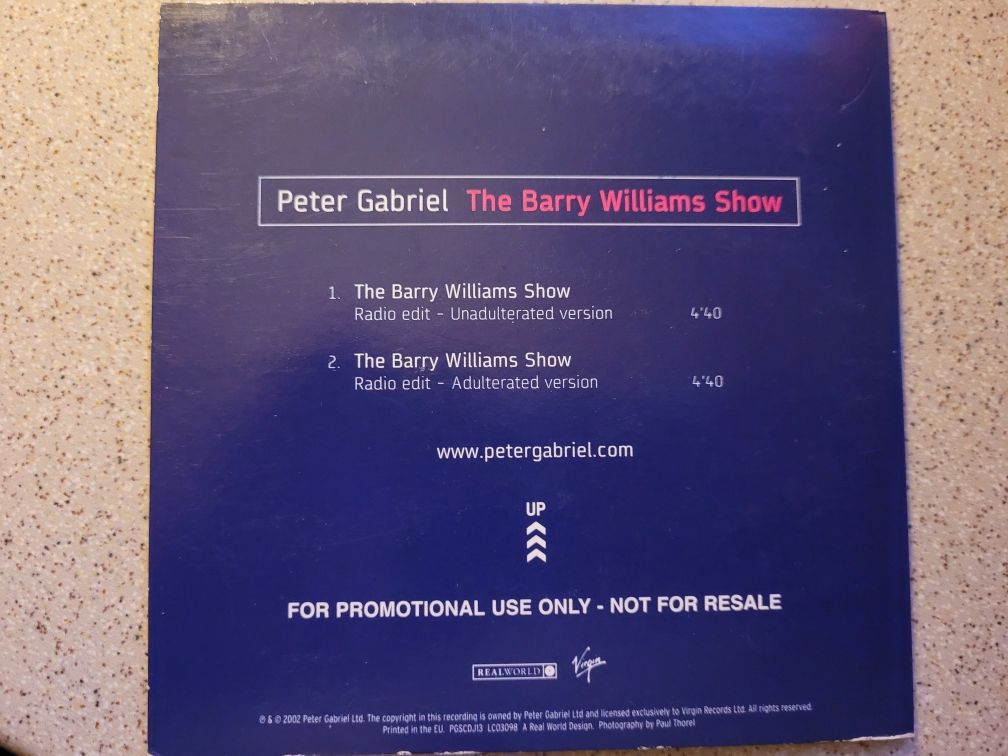 MaxiCD Peter Gabriel The Barry Wiliams Show 2002 Virgin