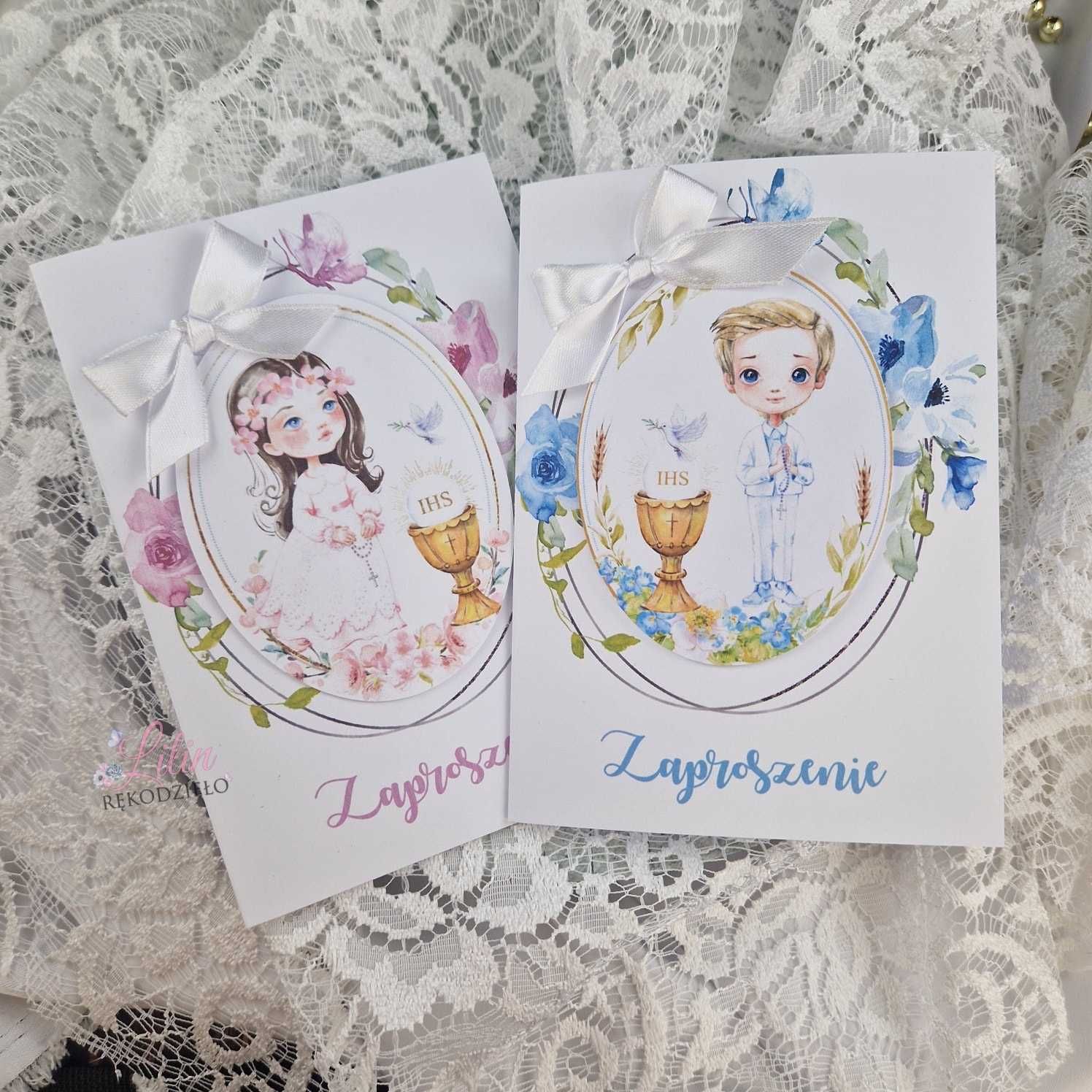 zaproszenia na Pierwszą Komunię Świętą z personalizacją
