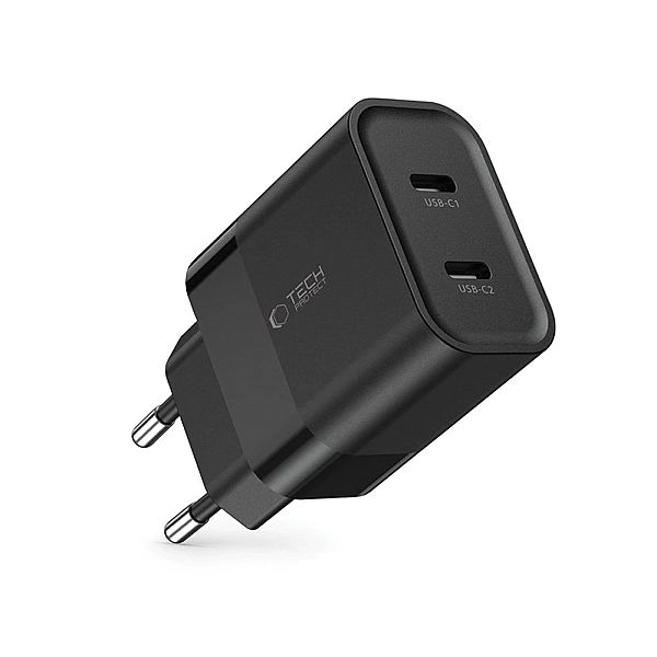 Ładowarka Tech-Protect C20W sieciowa 2x USB-C PD 20W - czarna
