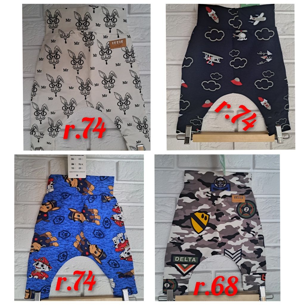 Baggy granatowe rakieta dresowe r.74 Izzie