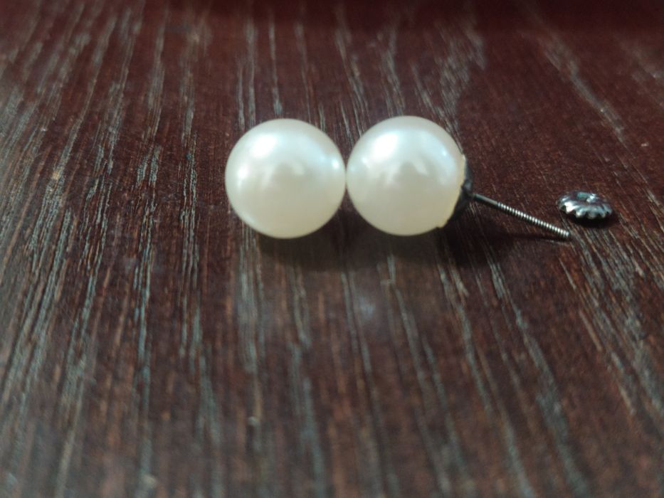 Сережки з перлинкою, гвоздики, серьги, з перлинкою