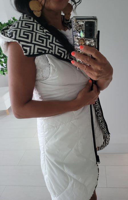 Kamizelka bezrękawnik grecki wzór dwustronna Kieszenie pikowana